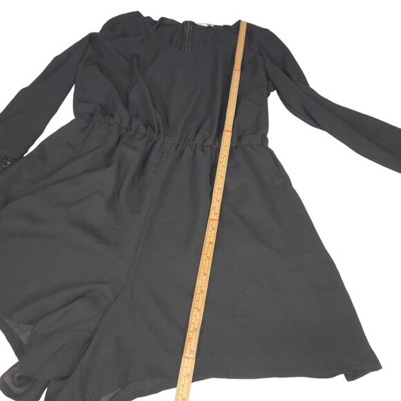 Decree Women XL Romper Shorts Black Pockets Flowy Casual Goth Witchy Whimsigoth - Picture 9 of 16